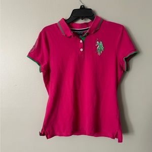 US Polo Assign Green and Pink Baby Tee